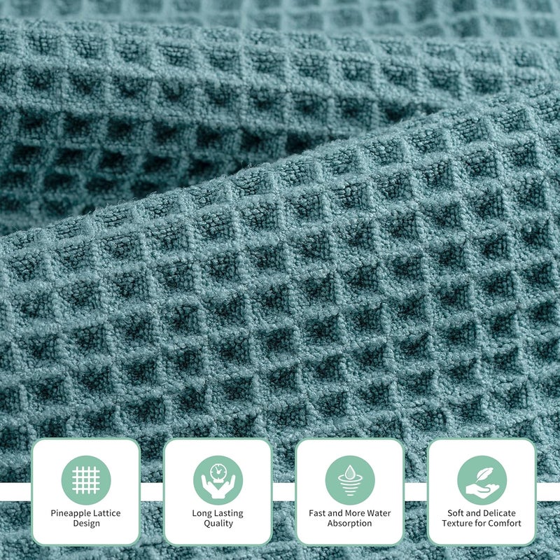 MICROFI New Microfiber Waffle Bath Towels, 3 Pieces, Oversized, Soft, Absorbent, Fast Drying, Lint Free, Includes Bath, Face and Hand Towels - Image 2